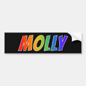 Voornaam "MOLLY": Fun Rainbow-kleuren Bumpersticker (Voorkant)