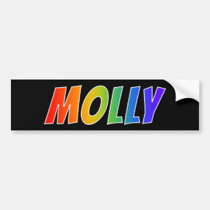Voornaam "MOLLY": Fun Rainbow-kleuren Bumpersticker