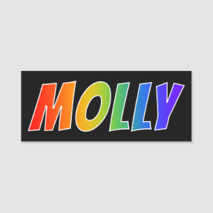 Voornaam "MOLLY": Fun Rainbow-kleuren Naamplaatje