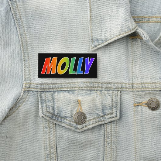 Voornaam "MOLLY": Fun Rainbow-kleuren Naamplaatje (In situ)