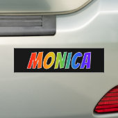 Voornaam "MONICA": vun regenboogkleuren Bumpersticker (Op auto)