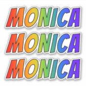 Voornaam "MONICA" w/ Fun Rainbow Coloring Sticker (Voorkant)