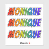 Voornaam "MONIQUE" w / Fun Rainbow Coloring Sticker (Vel)