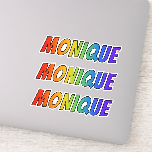 Voornaam "MONIQUE" w / Fun Rainbow Coloring Sticker (Detail)