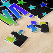 Voornaam "MYA", geun "HAPPY BIRTHDAY" Legpuzzel (Zijkant)