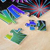 Voornaam "MYA", geun "HAPPY BIRTHDAY" Legpuzzel (Zijkant)