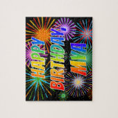 Voornaam "MYA", geun "HAPPY BIRTHDAY" Legpuzzel (Verticaal)