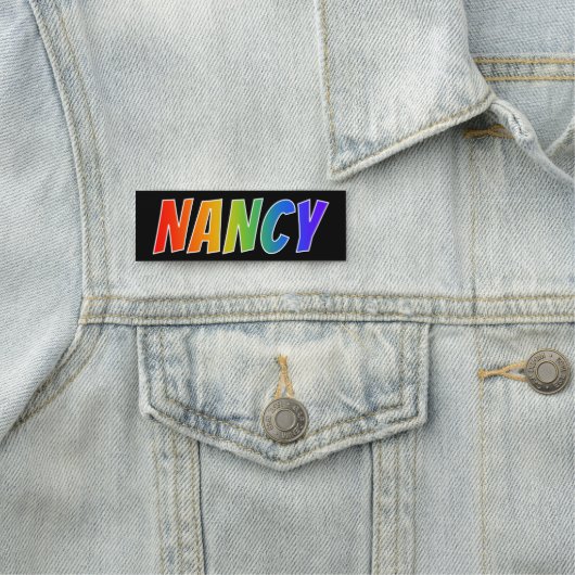 Voornaam "NANCY": Fun Rainbow-kleuren Naamplaatje (In situ)
