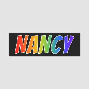 Voornaam "NANCY": Fun Rainbow-kleuren Naamplaatje