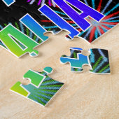 Voornaam "NATALIA", geun "HAPPY BIRTHDAY" Legpuzzel (Zijkant)