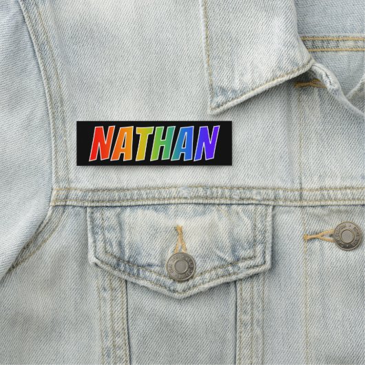 Voornaam "NATHAN": Fun Rainbow-kleuren Naamplaatje (In situ)