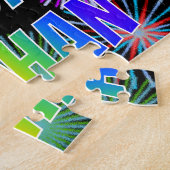 Voornaam "NATHAN", geun "HAPPY BIRTHDAY" Legpuzzel (Zijkant)