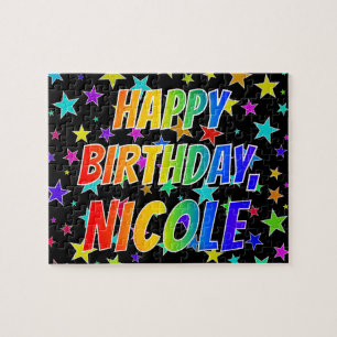 Voornaam NICOLE, Fun "HAPPY BIRTHDAY" Legpuzzel