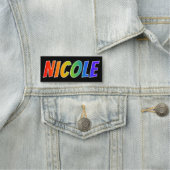 Voornaam "NICOLE": Fun Rainbow-kleuren Naamplaatje (In situ)
