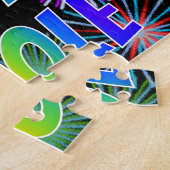 Voornaam "NICOLE", geun "HAPPY BIRTHDAY" Legpuzzel (Zijkant)