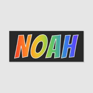 Voornaam "NOAH": Fun Rainbow-kleuren Naamplaatje
