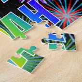 Voornaam "NOAH", geun "HAPPY BIRTHDAY" Legpuzzel (Zijkant)