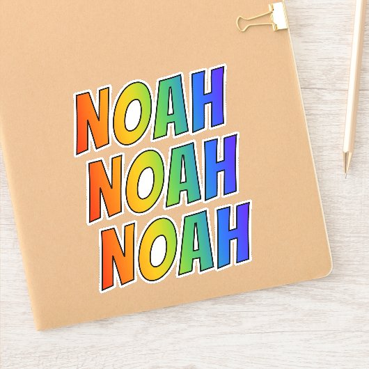 Voornaam "NOAH" w / Fun Rainbow Coloring Sticker (Notitieboek)