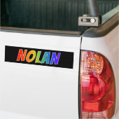 Voornaam "NOLAN": Fun Rainbow-kleuren Bumpersticker (Op Truck)