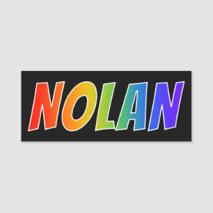 Voornaam "NOLAN": Fun Rainbow-kleuren Naamplaatje