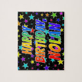Voornaam "NOLAN", geun "HAPPY BIRTHDAY" Legpuzzel (Verticaal)