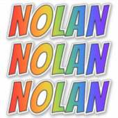 Voornaam "NOLAN" w / Fun Rainbow Coloring Sticker (Voorkant)