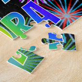 Voornaam "NORA", geun "HAPPY BIRTHDAY" Legpuzzel (Zijkant)