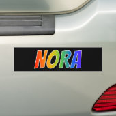 Voornaam "NORA": vun regenboogkleuren Bumpersticker (Op auto)
