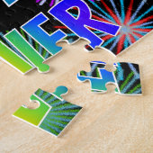 Voornaam "OLIVER", geun "HAPPY BIRTHDAY" Legpuzzel (Zijkant)