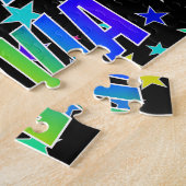 Voornaam "OLIVIA", geun "HAPPY BIRTHDAY" Legpuzzel (Zijkant)