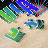 Voornaam "OLIVIA", geun "HAPPY BIRTHDAY" Legpuzzel (Zijkant)