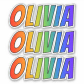 Voornaam "OLIVIA" w/ Fun Rainbow Coloring Sticker (Voorkant)
