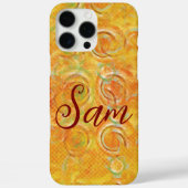 Voornaam | Oranje Grunge Artistic Circle Pattern Case-Mate iPhone Case (Achterkant)