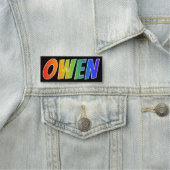 Voornaam "OWEN": Fun Rainbow-kleuren Naamplaatje (In situ)