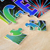 Voornaam "PAIGE", afgekort "HAPPY BIRTHDAY" Legpuzzel (Zijkant)