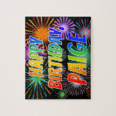 Voornaam "PAIGE", afgekort "HAPPY BIRTHDAY" Legpuzzel (Verticaal)