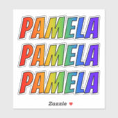 Voornaam "PAMELA" w / Fun Rainbow Coloring Sticker (Vel)