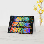 Voornaam "PATRICIA" Fun "HAPPY BIRTHDAY" Kaart (Gele Bloem)