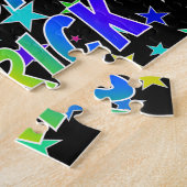 Voornaam "PATRICK", geun "HAPPY BIRTHDAY" Legpuzzel (Zijkant)