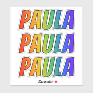 Voornaam "PAULA" w / Fun Rainbow Coloring Sticker