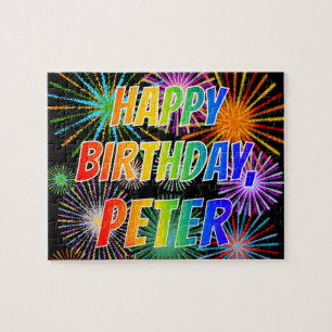 Voornaam "PETER", afgekort "HAPPY BIRTHDAY" Legpuzzel