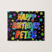 Voornaam PETER, Fun "HAPPY BIRTHDAY" Legpuzzel (Horizontaal)
