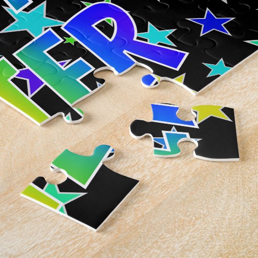 Voornaam PETER, Fun "HAPPY BIRTHDAY" Legpuzzel (Zijkant)