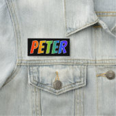 Voornaam "PETER": Fun Rainbow-kleuren Naamplaatje (In situ)