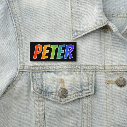 Voornaam "PETER": Fun Rainbow-kleuren Naamplaatje (In situ)