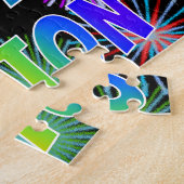 Voornaam "PEYTON", geun "HAPPY BIRTHDAY" Legpuzzel (Zijkant)