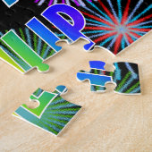 Voornaam "PHILIP", geun "HAPPY BIRTHDAY" Legpuzzel (Zijkant)