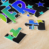 Voornaam "PIPER", geun "HAPPY BIRTHDAY" Legpuzzel (Zijkant)