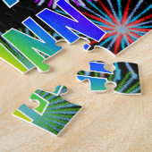 Voornaam "QUINN", vun "HAPPY BIRTHDAY" Legpuzzel (Zijkant)