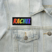 Voornaam "RACHEL": Fun Rainbow-kleuren Naamplaatje (In situ)